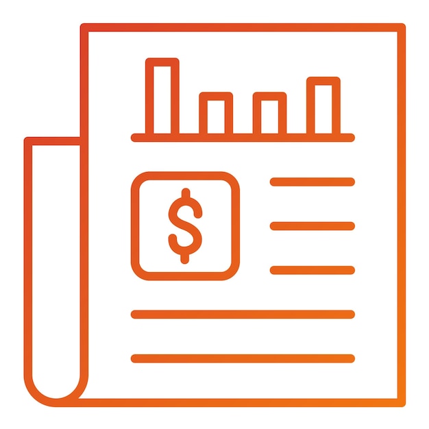 Diseño vectorial Estilo del icono del informe de noticias