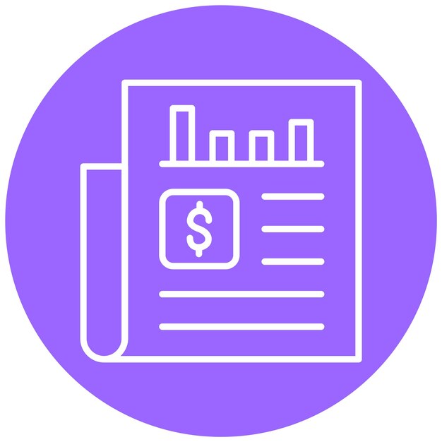 Diseño vectorial Estilo del icono del informe de noticias