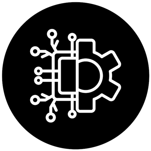 Diseño vectorial Estilo de icono de ingeniería de automatización