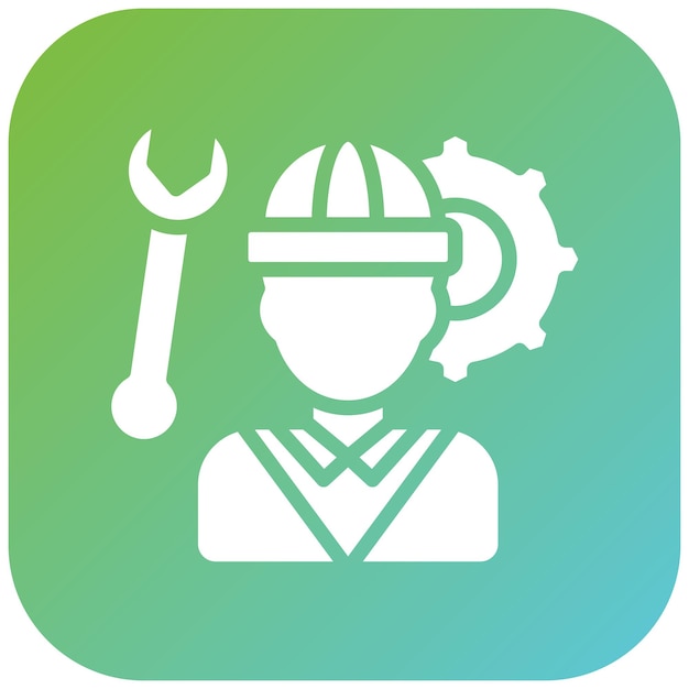 Diseño vectorial Estilo de icono de ingeniería mecánica