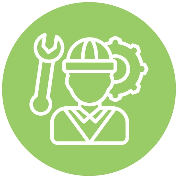 Diseño vectorial Estilo de icono de ingeniería mecánica