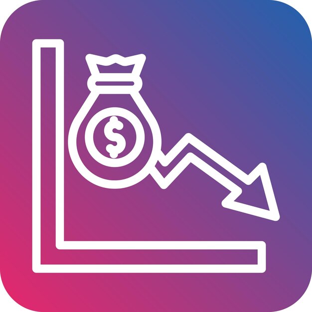 Diseño vectorial Estilo de icono de bajo ingreso