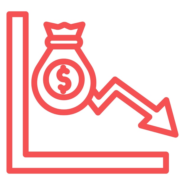 Diseño vectorial Estilo de icono de bajo ingreso