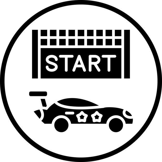 Diseño vectorial Estilo del icono de inicio de la carrera