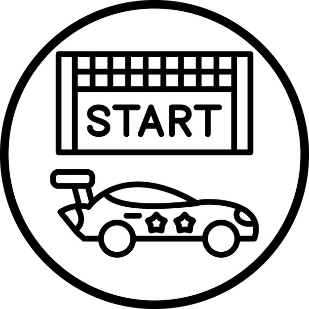Diseño vectorial Estilo del icono de inicio de la carrera