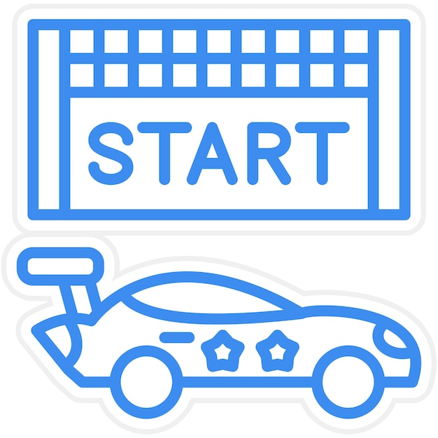 Diseño vectorial Estilo del icono de inicio de la carrera