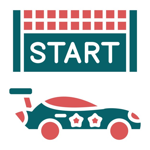 Diseño vectorial Estilo del icono de inicio de la carrera