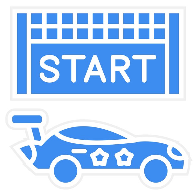 Diseño vectorial Estilo del icono de inicio de la carrera