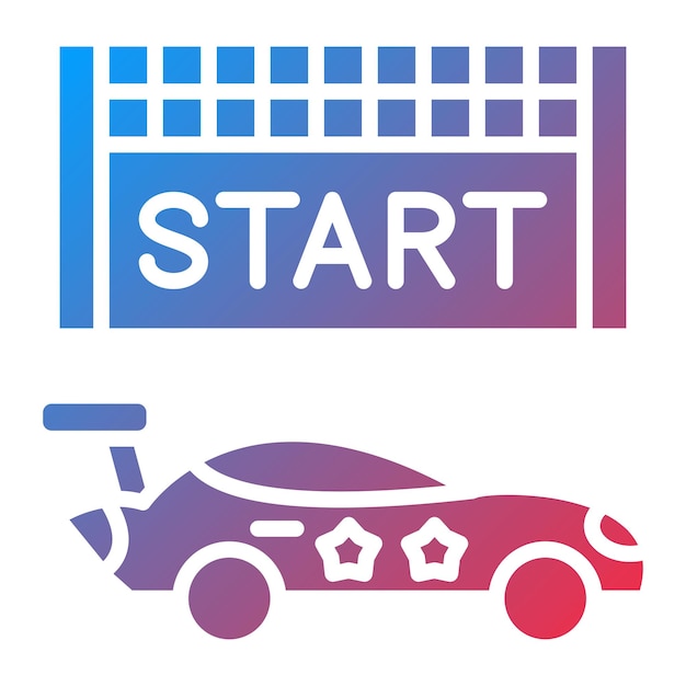 Diseño vectorial Estilo del icono de inicio de la carrera