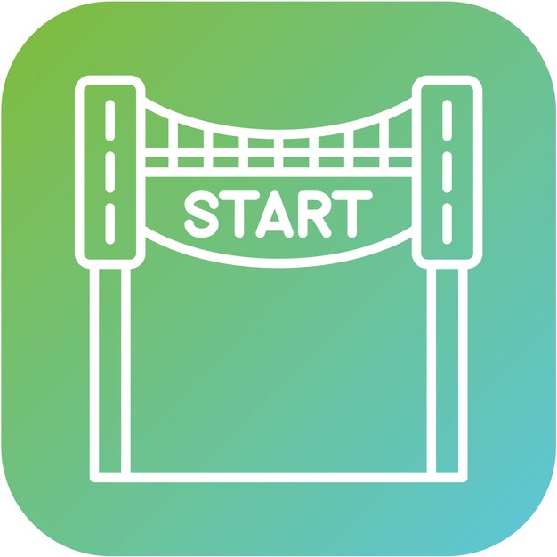 Diseño vectorial Estilo del icono de inicio de la carrera