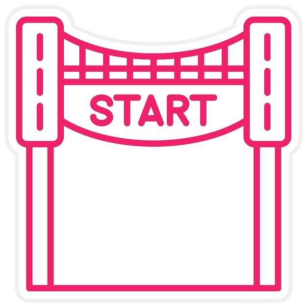 Diseño vectorial Estilo del icono de inicio de la carrera