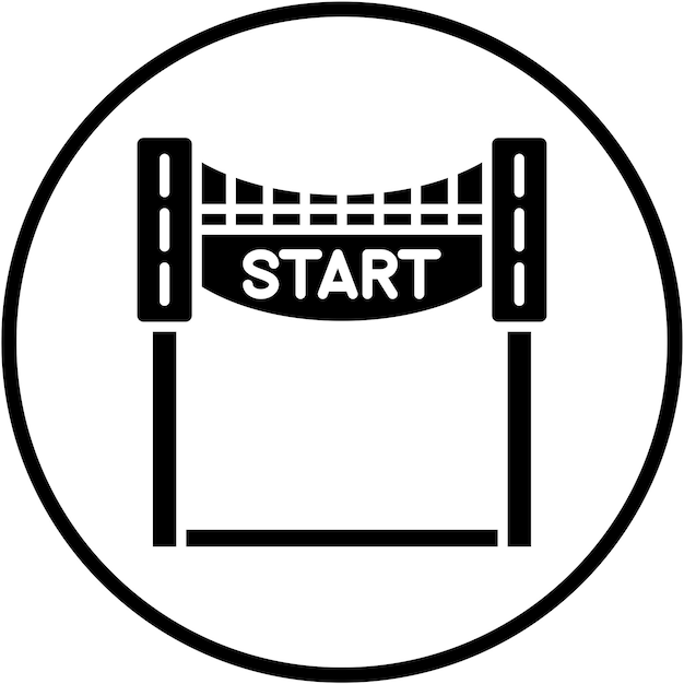 Diseño vectorial Estilo del icono de inicio de la carrera