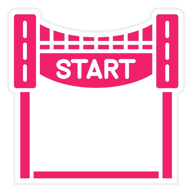 Diseño vectorial Estilo del icono de inicio de la carrera