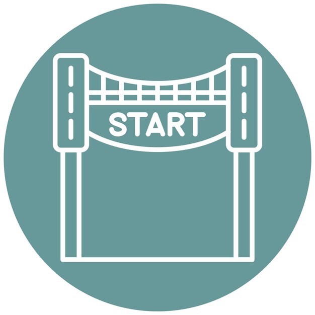 Diseño vectorial Estilo del icono de inicio de la carrera
