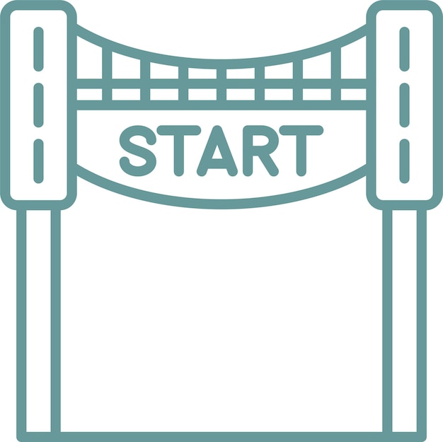 Diseño vectorial Estilo del icono de inicio de la carrera