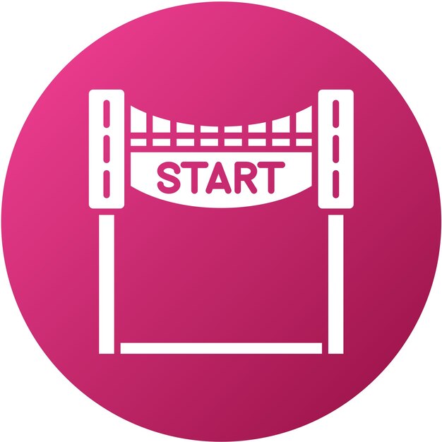 Diseño vectorial Estilo del icono de inicio de la carrera