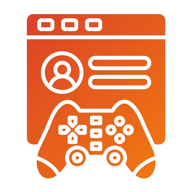 Diseño vectorial Estilo del icono de inicio de sesión del juego