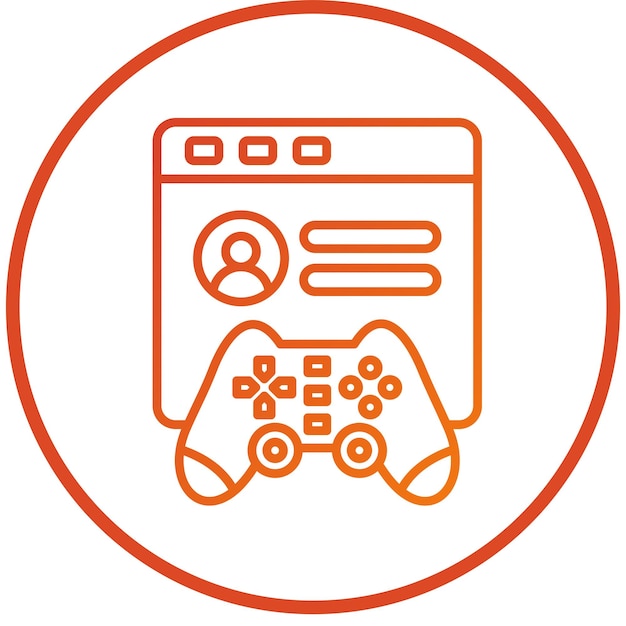 Diseño vectorial Estilo del icono de inicio de sesión del juego