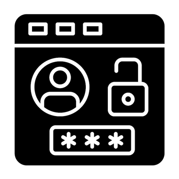 Diseño vectorial Estilo del icono de inicio de sesión del navegador