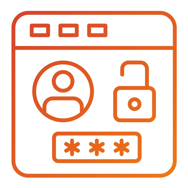 Diseño vectorial Estilo del icono de inicio de sesión del navegador