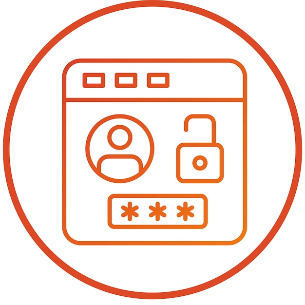 Diseño vectorial Estilo del icono de inicio de sesión del navegador