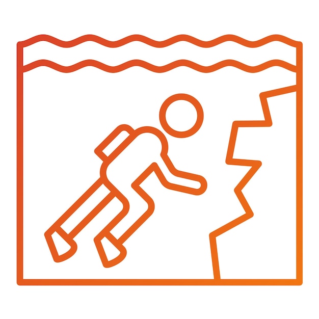 Diseño vectorial de estilo de icono de inmersión en la pared