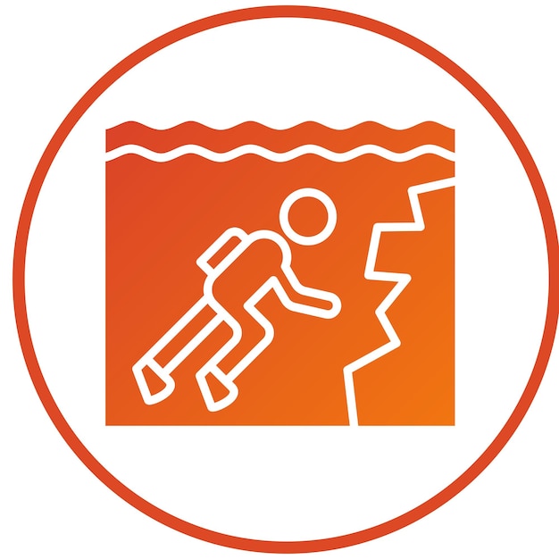 Diseño vectorial de estilo de icono de inmersión en la pared