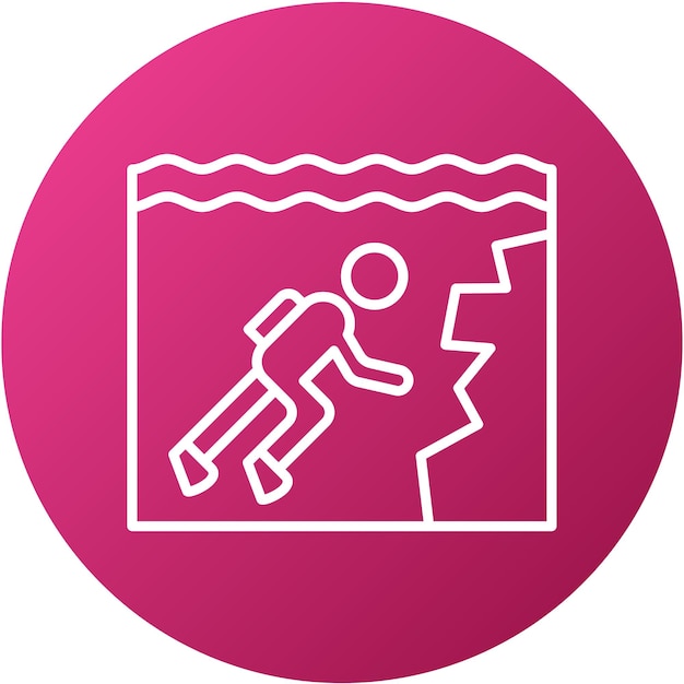 Diseño vectorial de estilo de icono de inmersión en la pared