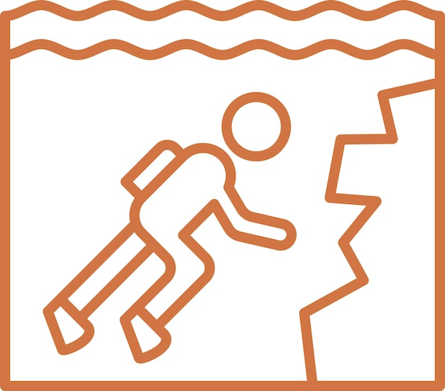 Diseño vectorial de estilo de icono de inmersión en la pared