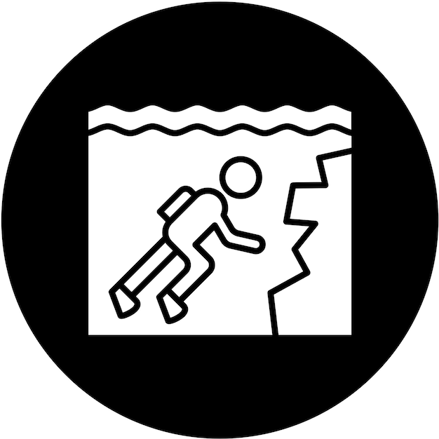 Diseño vectorial de estilo de icono de inmersión en la pared