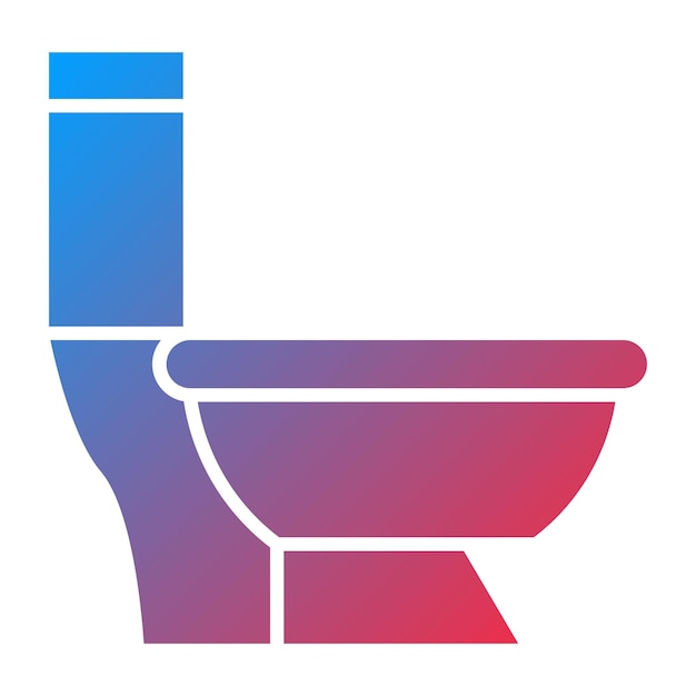 Diseño vectorial del estilo del icono del inodoro