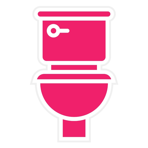 Diseño vectorial del estilo del icono del inodoro