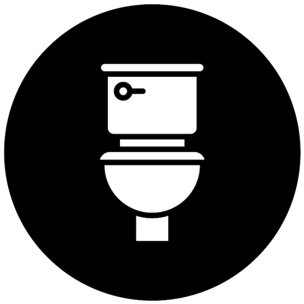Diseño vectorial del estilo del icono del inodoro