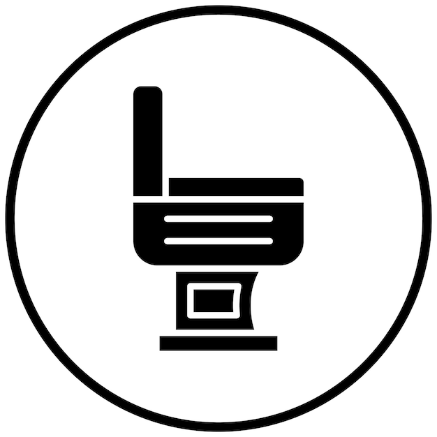 Diseño vectorial del estilo del icono del inodoro