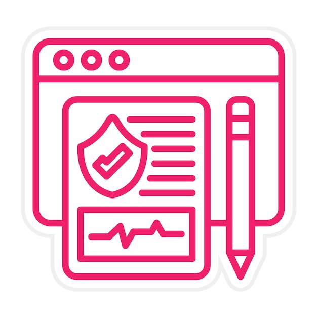 Diseño vectorial Estilo del icono de inscripción de seguros en línea