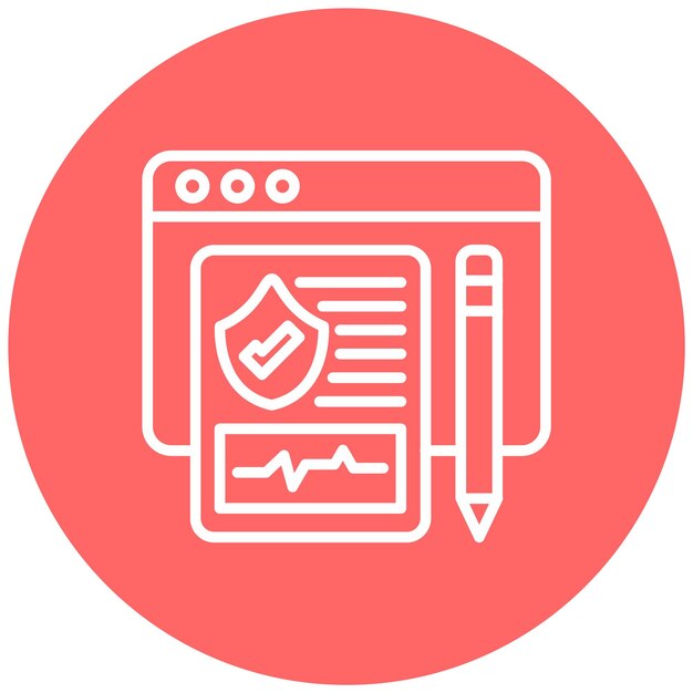 Diseño vectorial Estilo del icono de inscripción de seguros en línea