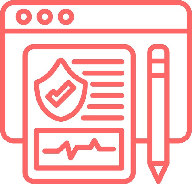 Diseño vectorial Estilo del icono de inscripción de seguros en línea