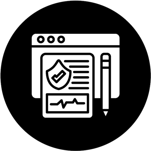 Vector diseño vectorial estilo del icono de inscripción de seguros en línea