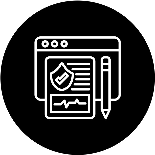 Diseño vectorial Estilo del icono de inscripción de seguros en línea