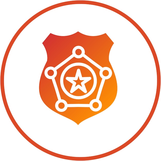 Diseño vectorial Estilo del icono de la insignia de la policía