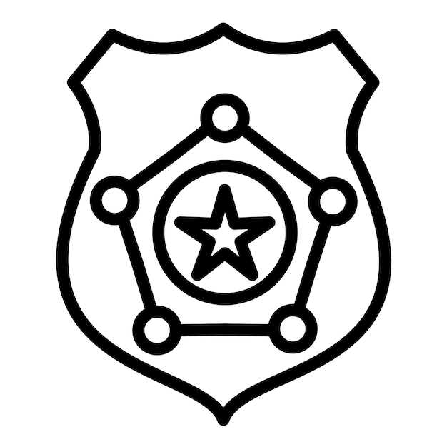 Diseño vectorial Estilo del icono de la insignia de la policía