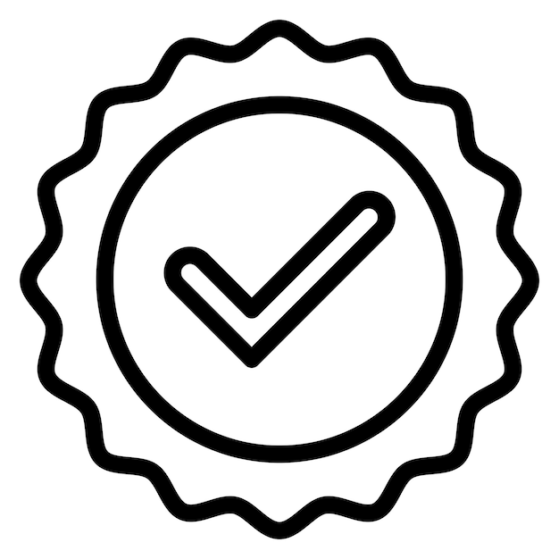 Diseño vectorial Estilo del icono de la insignia verificado