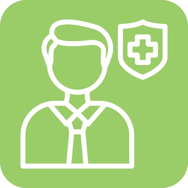 Diseño vectorial Estilo del icono del inspector de salud