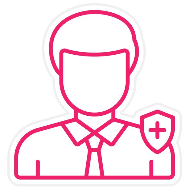 Vector diseño vectorial estilo del icono del inspector de salud