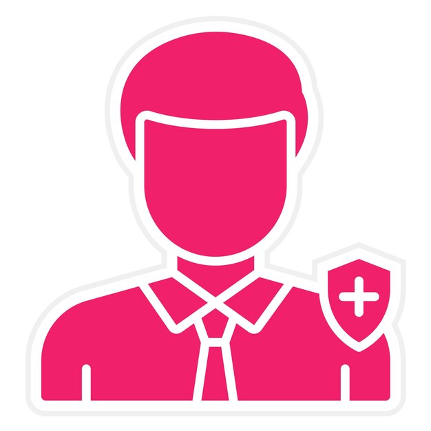 Diseño vectorial Estilo del icono del inspector de salud