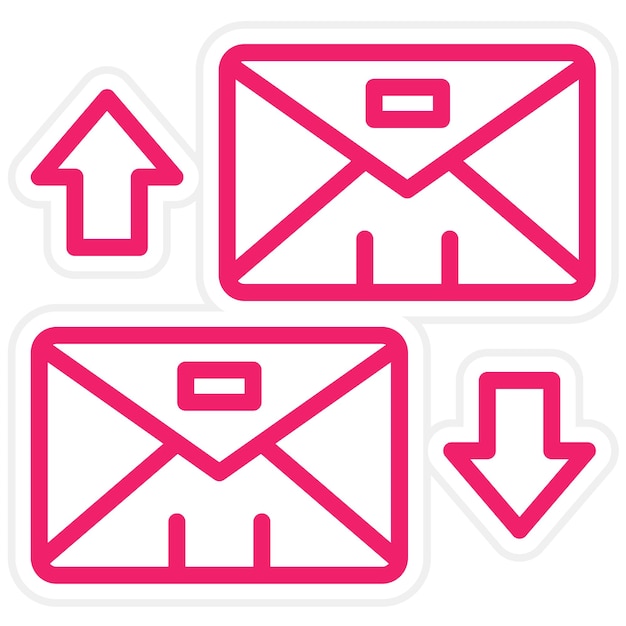 Diseño vectorial Estilo de icono de intercambio de correos