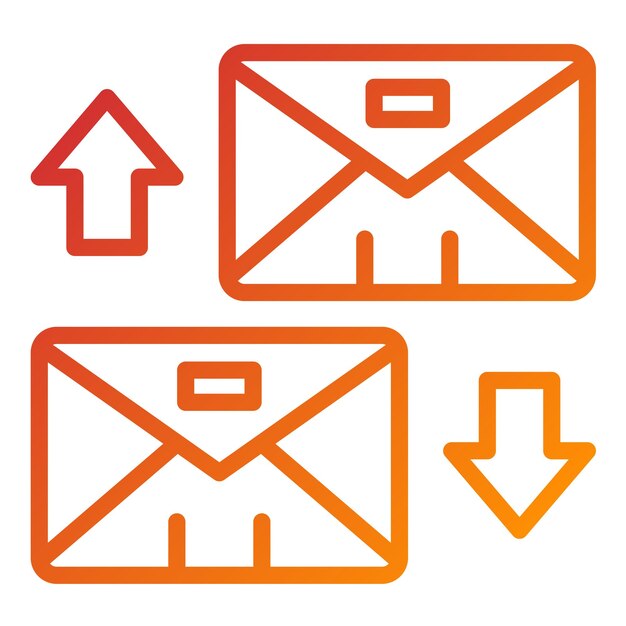 Diseño vectorial Estilo de icono de intercambio de correos