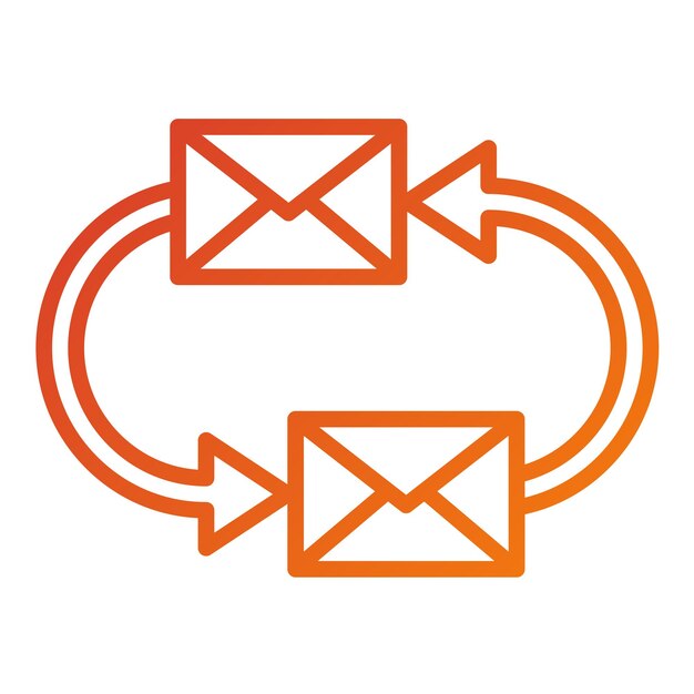 Diseño vectorial Estilo de icono de intercambio de correos