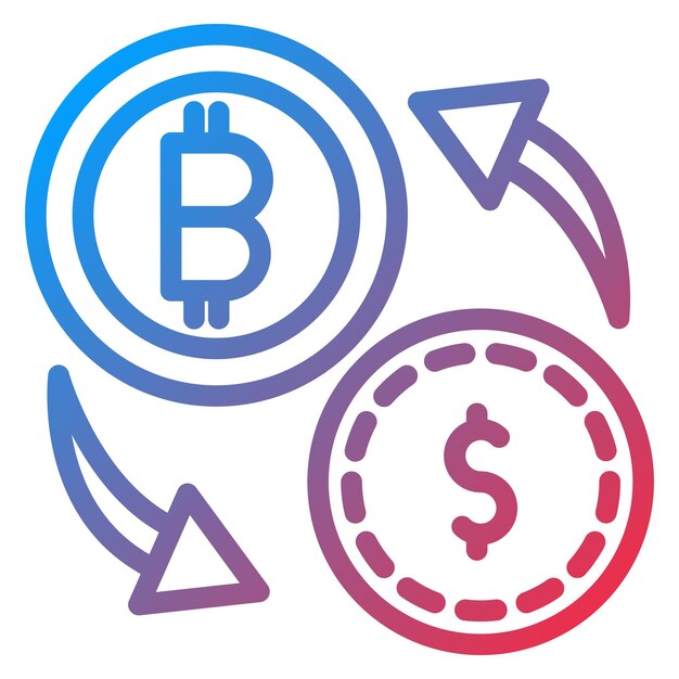 Vector diseño vectorial estilo de icono de intercambio criptográfico