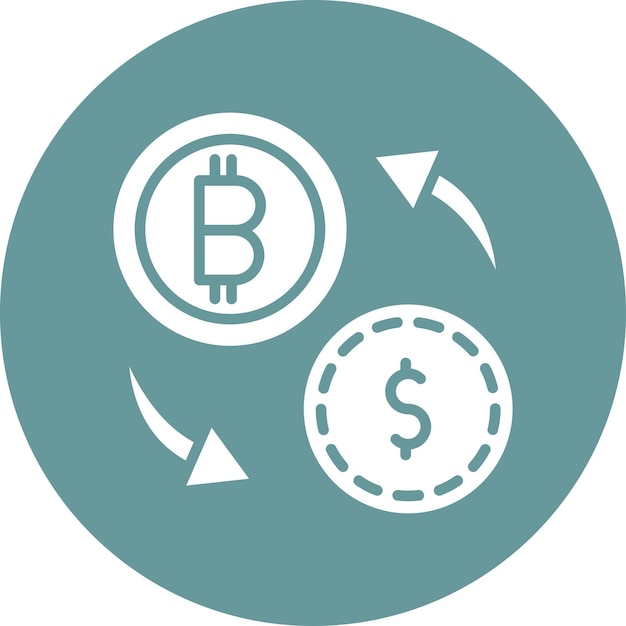 Diseño vectorial Estilo de icono de intercambio criptográfico